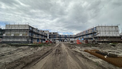 overzichtsfoto van de nieuwbouw 52 appartementen